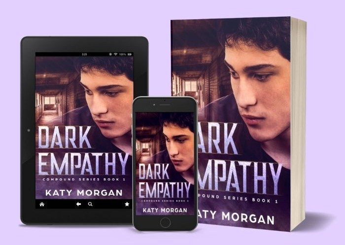 Three versions of Dark Empathy: paperback, tablet, and phone